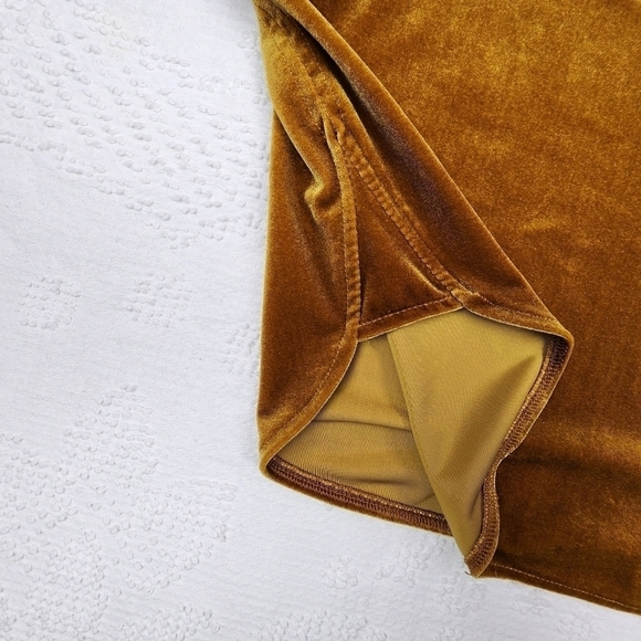 Madewell Mustard Yellow Velvet Short Sleeve Top Size XS - Picture 4 of 7